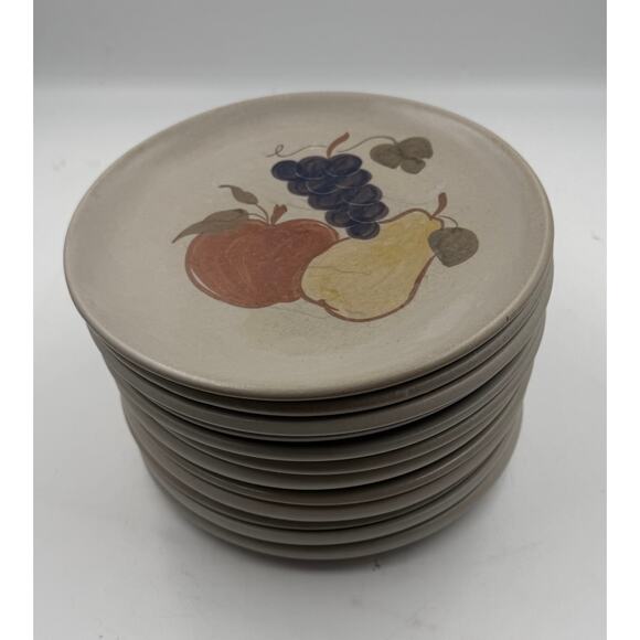Chatham Potters Other - VTG Set of 12 Chatham Potters Pottery Country Harvest Fruit 7 1/2" Salad Plate